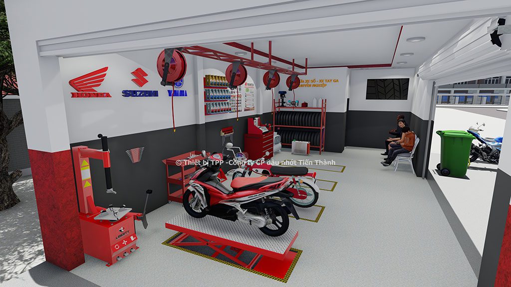 Mô Hình Tiệm Sửa Xe Máy Chuyên Nghiệp 3D Công Ty Tiến Thành Thực Hiện -  Công Ty Tiến Thành - Thiết Bị Sửa Chữa Xe Máy Ô Tô
